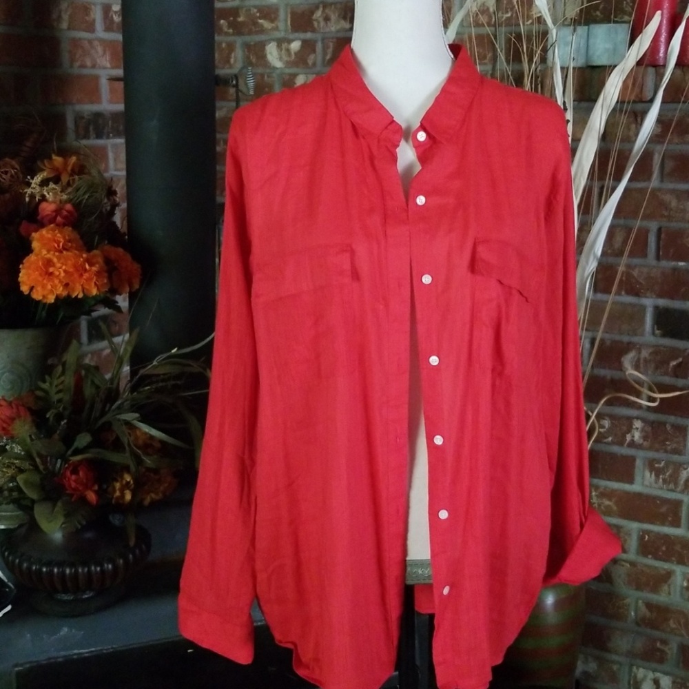 Gauzy red shirt
